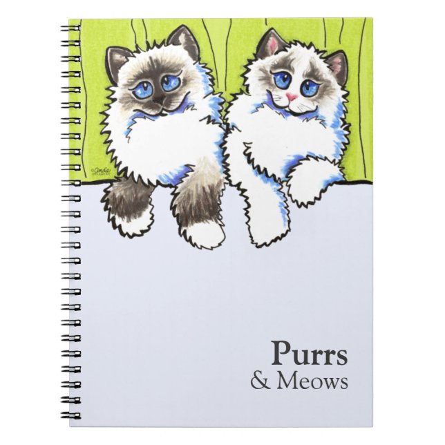 Carnet Chats Ragdoll Personnalisés Hors-Leash Art™ (Devant)