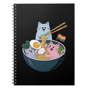 Carnet Chats Ramen Arc en ciel LGBTQ Gay Lesbian Pride Al