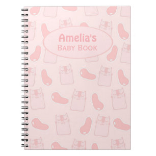 Carnet Chats roses et jellybeans Personnalisé Baby