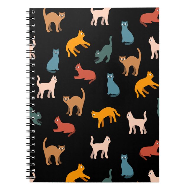 Carnet Chats sur le noir (Devant)