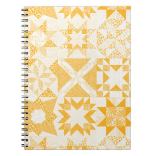 Carnet Cheater Traditionnel Patchwork Stars Quilt Blanc