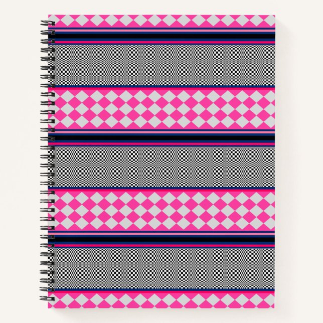 Carnet Check Stripes Harlequin Conception de Motif mixte (Devant)