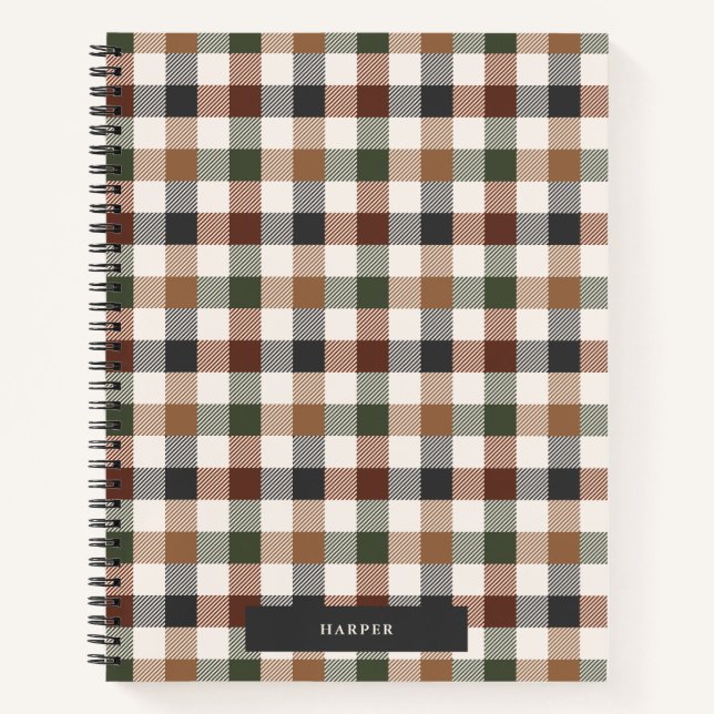 Carnet Checkered Plaid Spiral Notebook (Devant)