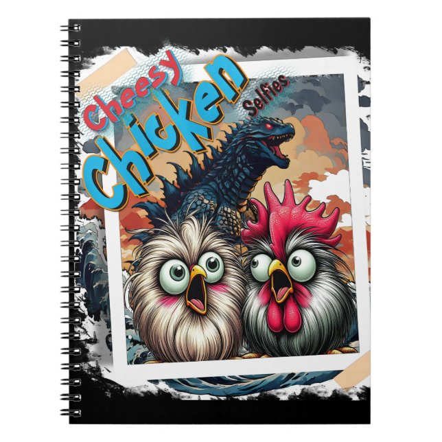 Carnet "Cheesy Chicken Selfies" T-Rex Spiral Notebook (Ed (Devant)