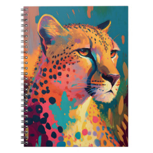Carnet Cheetah Animal Portrait Peinture Faune En Plein Ai