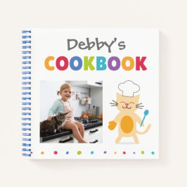 Carnet Chef Cat Personnalisé Kids Cookbook (Ajouter Photo
