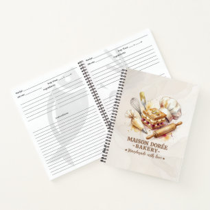 Carnet Chef Pâtissier Boulangerie Aquarelle Or Cuisson Tr