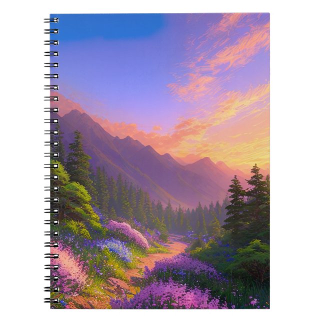 Carnet Chemin vers la forêt de pins verts (Devant)