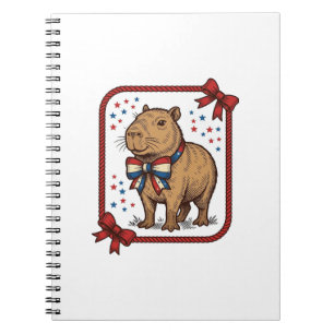 Carnet Chemise à nœud papillon capybara patriotique vinta