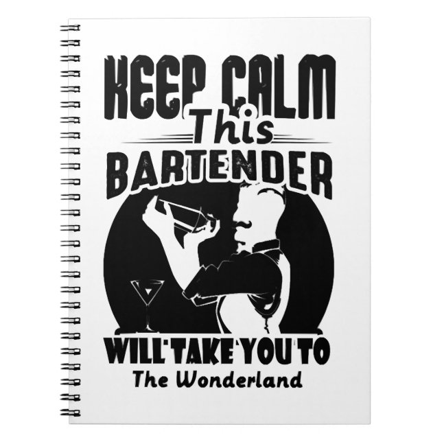 Carnet Chemise Bartender - Gardez Le Calme Cette T-shirt  (Devant)