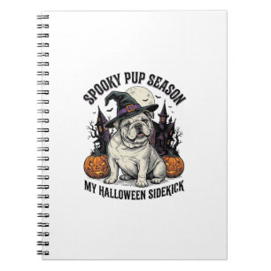Carnet Chemise de Bulldog Halloween Chien Sorcière Mignon