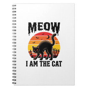Carnet Chemise de chat Halloween Meow Design de chat noir