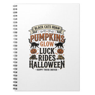 Carnet Chemise de chauffeur de camion Halloween avec chat