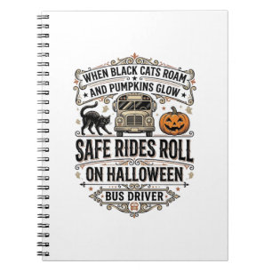Carnet Chemise de Conducteur d'Autobus Halloween Gravure 