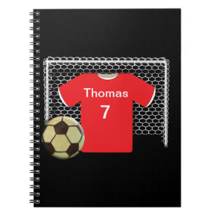 Carnet Chemise de football personnalisée de l'équipe roug