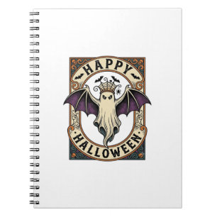 Carnet Chemise de gravure vintage de chauve-souris fantôm