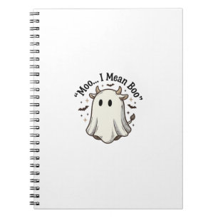 Carnet Chemise fantôme de vache mignonne Halloween Meugle