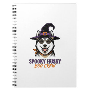 Carnet Chemise Husky Halloween Sorcière Chien Graphique V