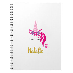 Carnet Chemise Licorne Natalie Enfants Filles Nom Personn
