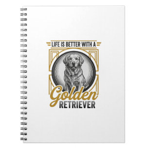 Carnet Chemise pour amateur de chien Retriever doré gravu