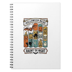 Carnet Chemise rétro Halloween avec rayure effrayante vin