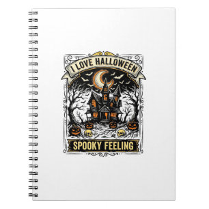 Carnet Chemise Sentiment Halloween Maison Hantée Vintage 