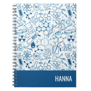 Carnet Chemistry Doodle Pattern Personalized Name