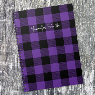 Carnet Chèque moderne de bison pourpre et noir