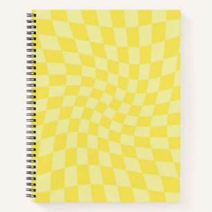 Carnet Chèques Jaunes Pastel Retro À damiers déformés