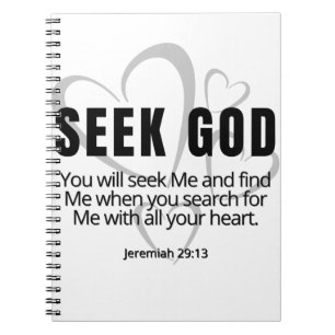 Carnet Chercher Dieu Jeremiah 29:13 ParlezChrist Inspirat