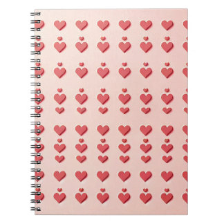 Carnet Chérie rose : Coeurs rouges adorables
