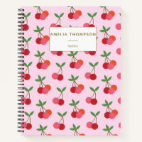 Cherry Fruit Motif Retro Rouge Rose Personnalisé