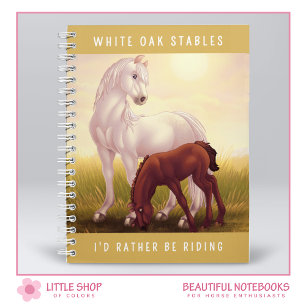 Carnet Cheval Blanc et Poulin Personnalisables