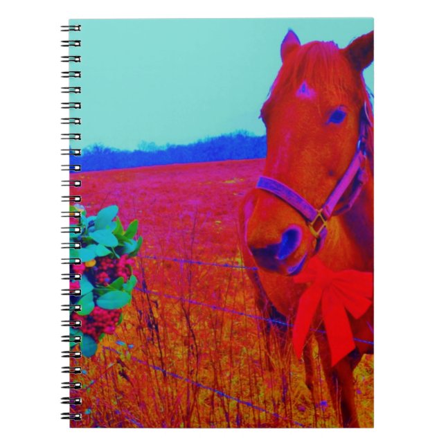 Carnet Cheval Brown couleur Noël : ajouter le nom (Devant)