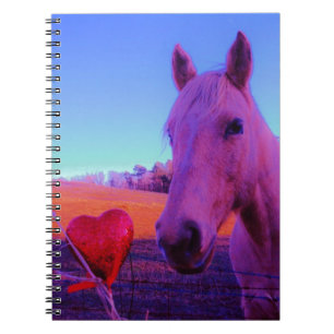 Carnet Cheval Brown et Coeur Rouge