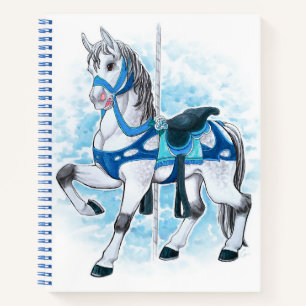 Carnet Cheval Carrousel Gris