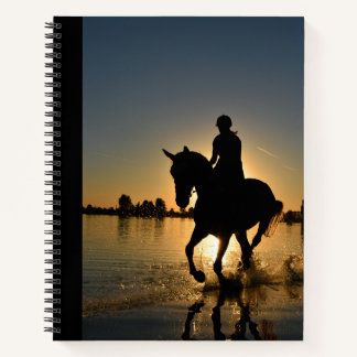 Carnet Cheval Coucher De Soleil Ride Journée Nuit Courant