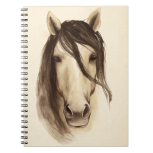 Carnet Cheval des animaux de grange d'aquarelle