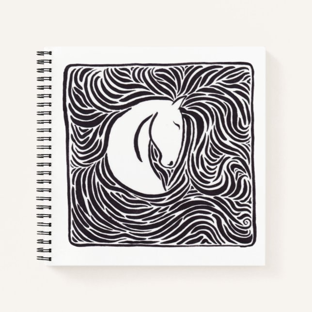 Carnet Cheval en stylo brosse (Devant)