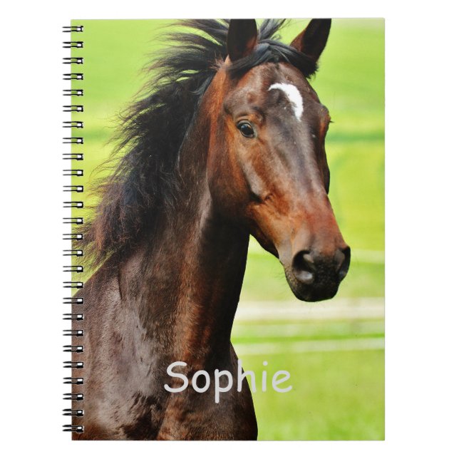 Carnet Cheval et nom personnalisés (Devant)