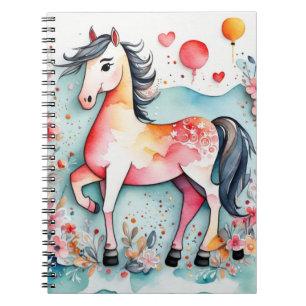 Carnet Cheval floral mignon