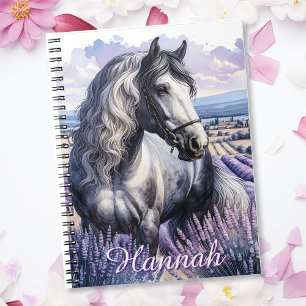 Carnet Cheval gris joli debout en Lavender