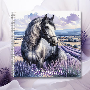 Carnet Cheval gris joli debout en Lavender