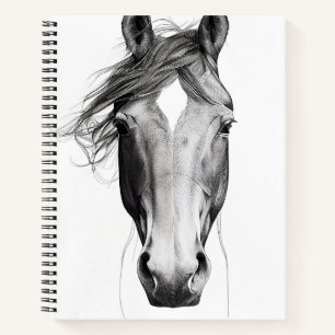 Carnet Cheval nature sauvage Illustration d'animal dessin