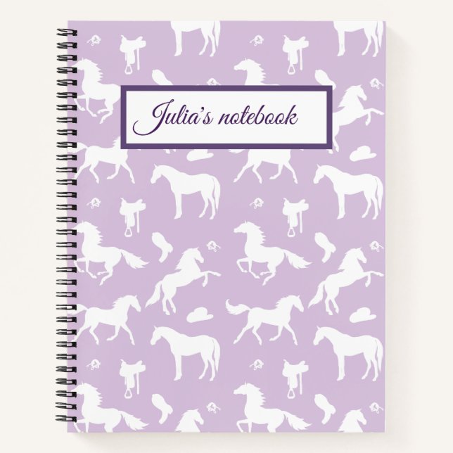 Carnet Cheval Nom personnalisé Equestrian Cadeau (Devant)