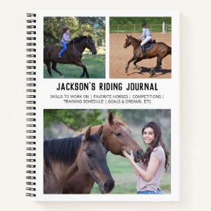 Carnet Cheval Personnalisé Équitation Équestre Collage Ph