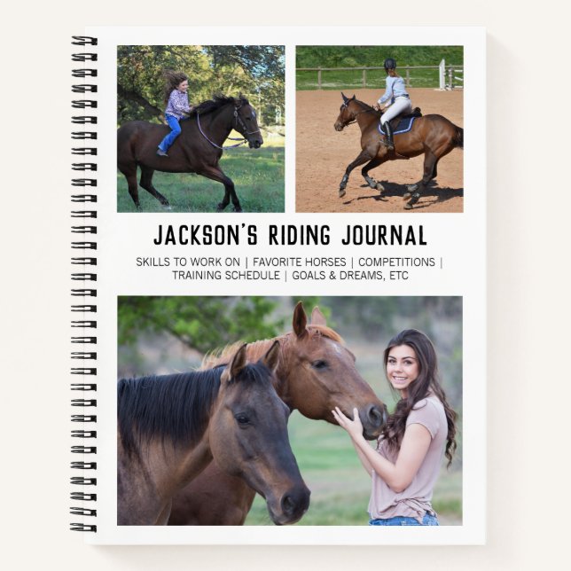 Carnet Cheval Personnalisé Équitation Équestre Collage Ph (Devant)