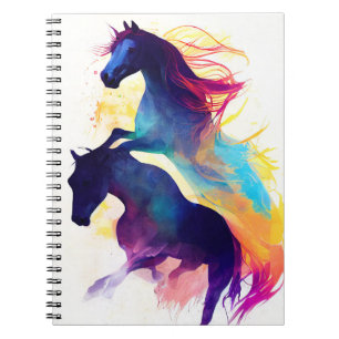 Carnet Cheval Sauvage Nature Animaux Couleurs Art Peintur