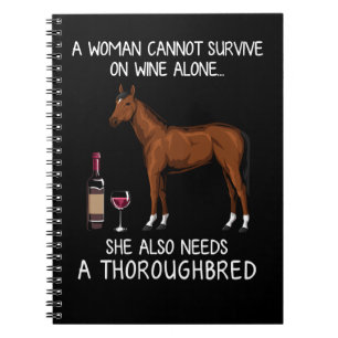 Carnet Cheval Thoroughbred et vin drôle homme équestre