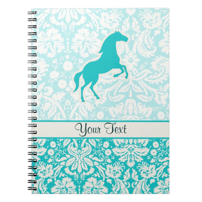Carnet Cheval turquoise (Devant)